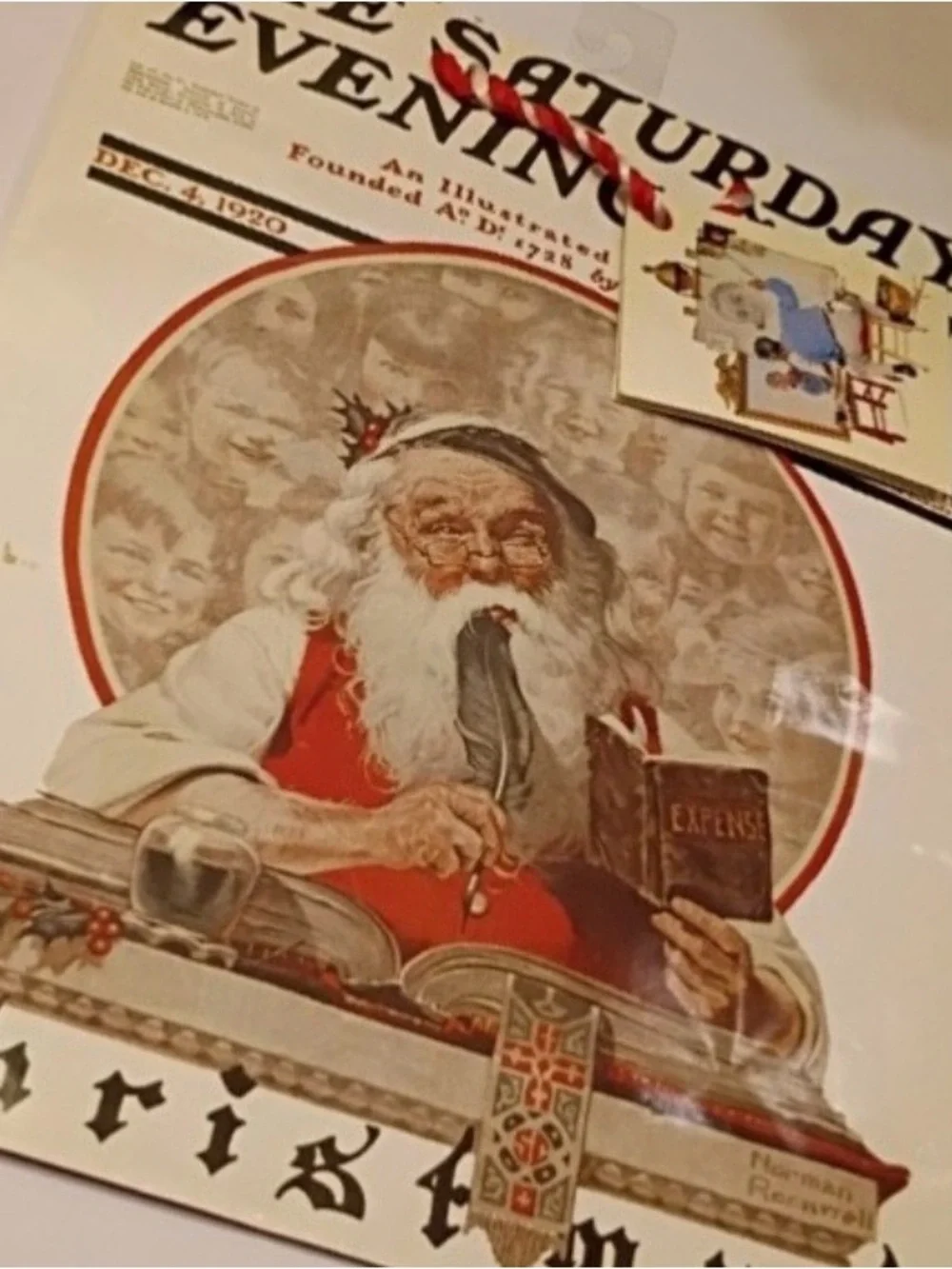 Bundle of 17 Vintage Norman Rockwell Christmas Gift Bags - Various sizes